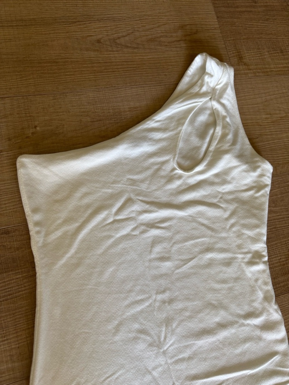 The Naked Wardrobe White Graduation Dress Bodycon Snatched One Shoulder Sz XL - Picture 4 of 9